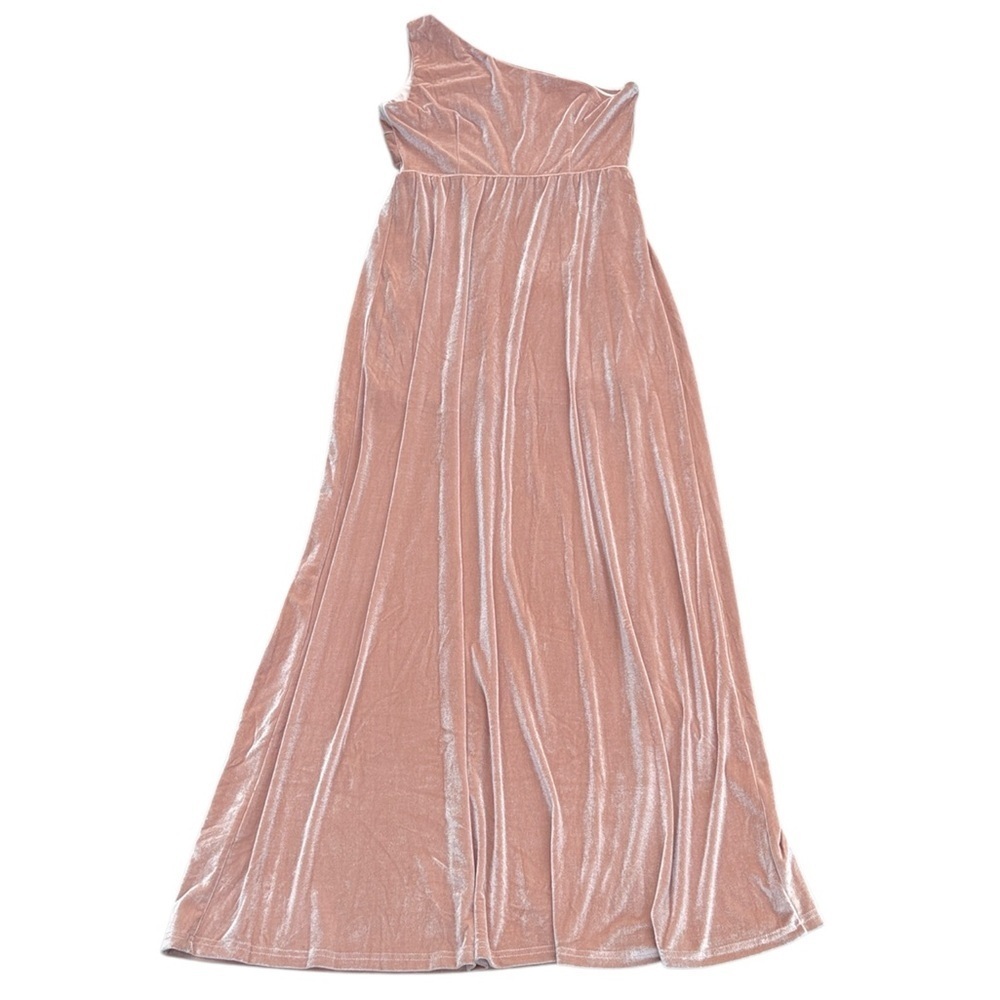 NWT Baltic Born Tatiana Velvet One Shoulder Maxi Dress Champagne Size Large - Picture 9 of 11